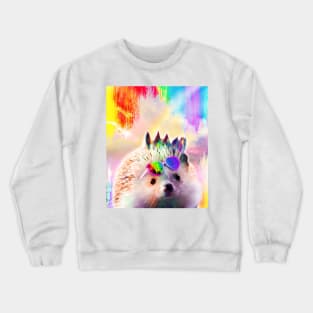 Rainbow Hedgehog Wearing Love Heart Glasses Crewneck Sweatshirt